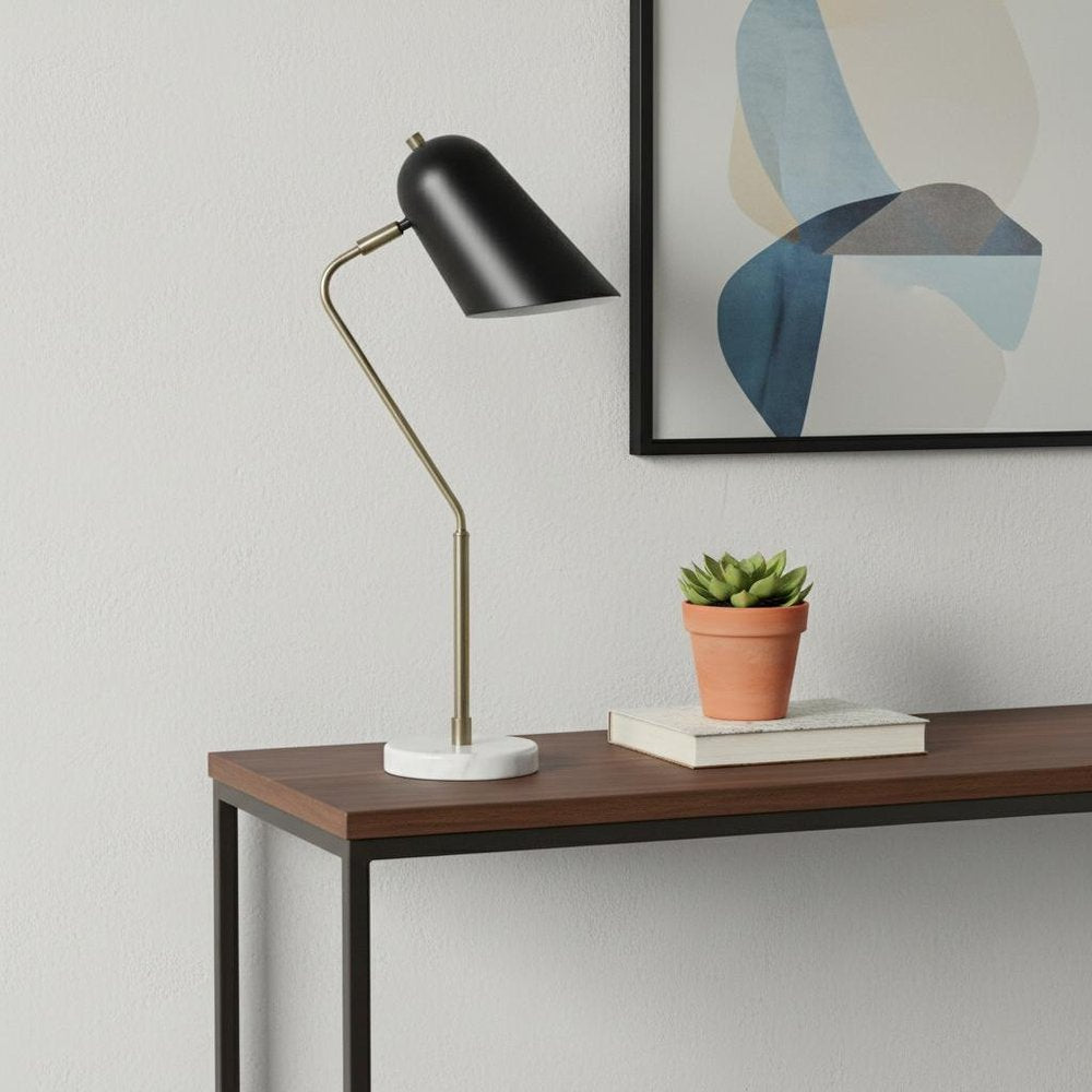 24" Antiqued Brass Metal Table Lamp