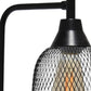 19" Black Metal Lantern Table Lamp With Black Globe Shade