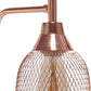 19" Rose Gold Metal Lantern Table Lamp With Rose Gold Globe Shade