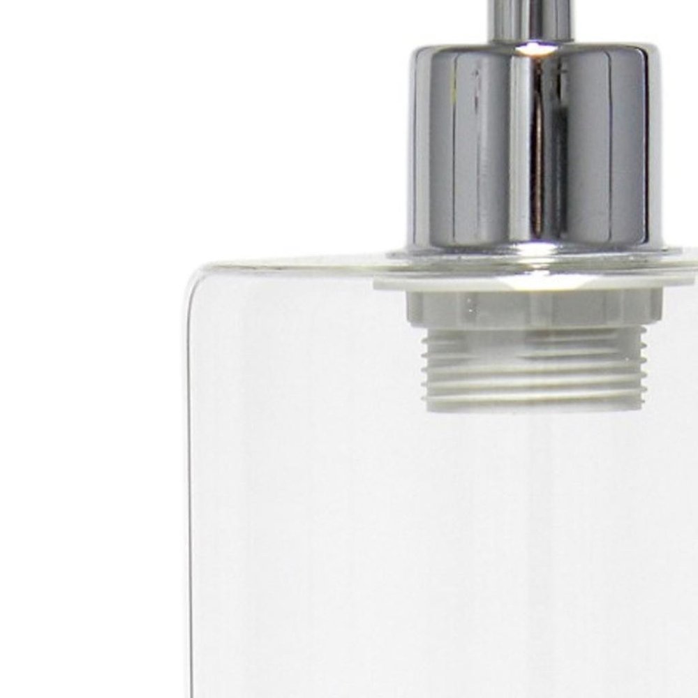 19" Silver Iron Lantern USB Table Lamp LED With Clear Cylinder Shade