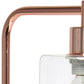 19" Rose Gold Iron Lantern USB Table Lamp With Clear Cylinder Shade