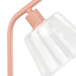 16" Blush Metal USB Table Lamp With Clear Globe Shade