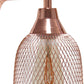 19" Rose Gold Metal Lantern Table Lamp With Rose Gold Globe Shade