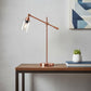 28" Rose Gold Metal Table Lamp With Clear Cylinder Shade