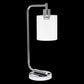 19" Silver Iron Lantern USB Table Lamp LED With Clear Cylinder Shade