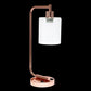 19" Rose Gold Iron Lantern USB Table Lamp LED With Clear Cylinder Shade