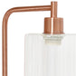 19" Rose Gold Metal Lantern Table Lamp LED With Clear Cylinder Shade