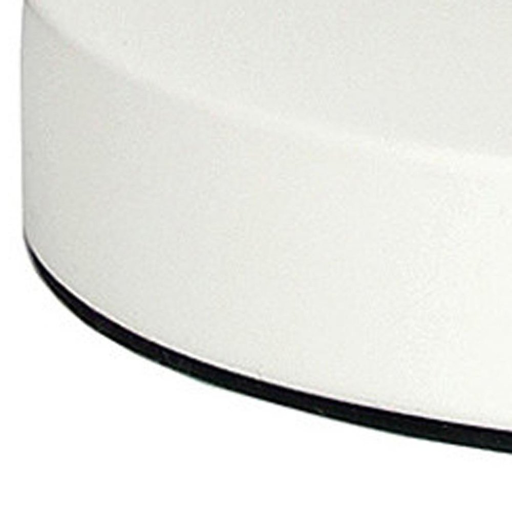 19" White Metal Lantern Table Lamp LED With Clear Cylinder Shade