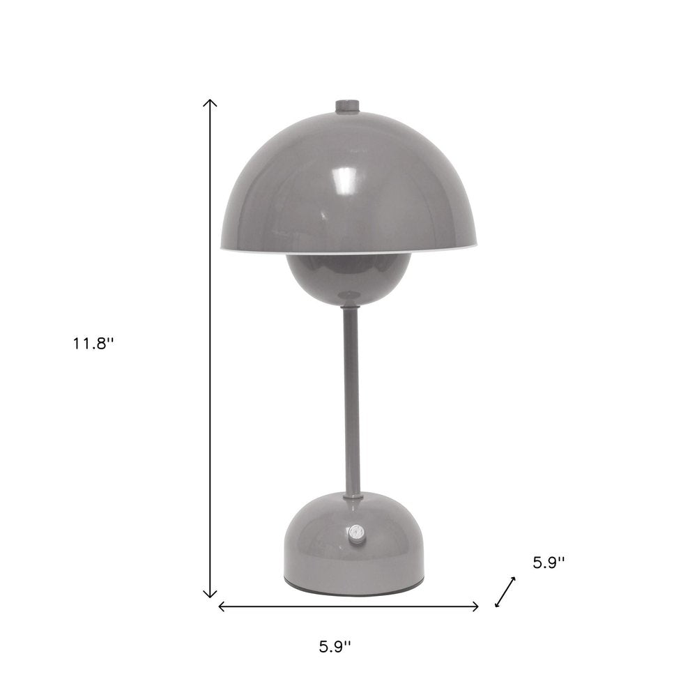 12" Gray Metal Table Lamp