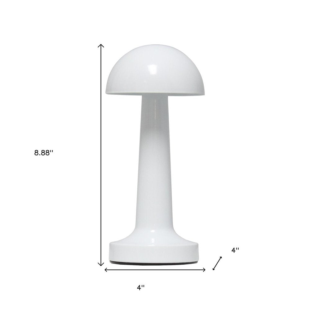 9" White Metal Lighthouse Table Lamp