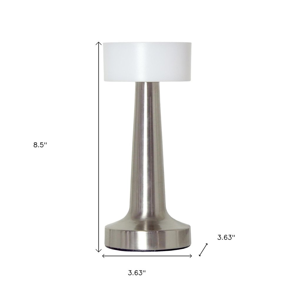9" Silver Metal Lighthouse Table Lamp
