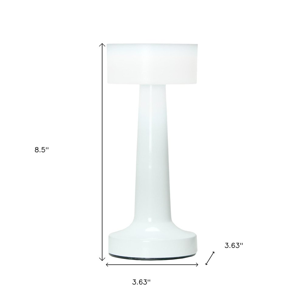 9" White Metal Lighthouse Table Lamp