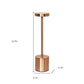 13" Copper Metal Table Lamp