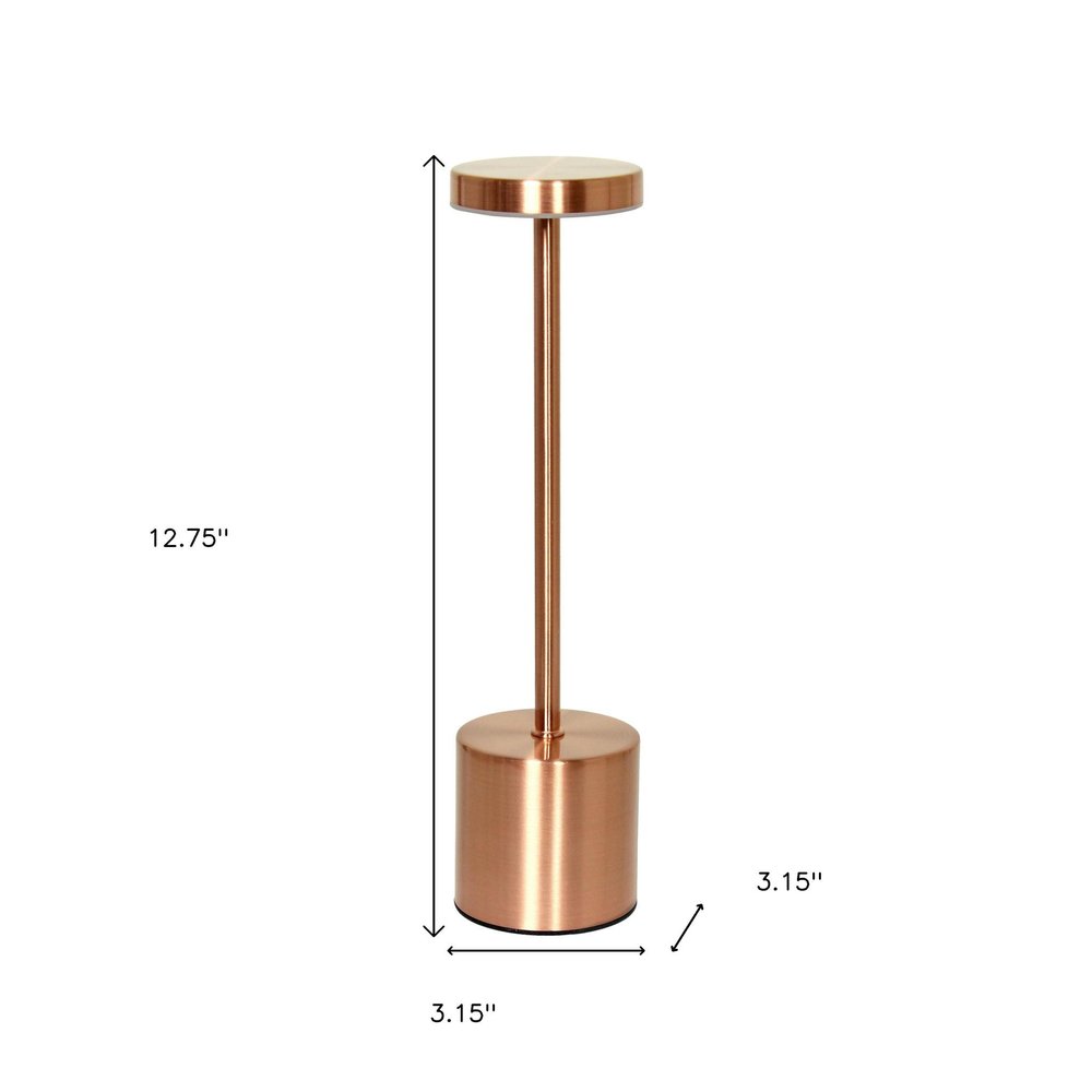 13" Copper Metal Table Lamp