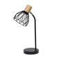 18" Black Iron Table Lamp With Black Globe Shade