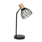 18" Black Iron Table Lamp With Black Globe Shade