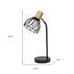 18" Black Iron Table Lamp With Black Globe Shade