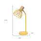 18" Yellow Iron Table Lamp With Yellow Globe Shade