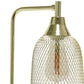 19" Gold Metal Lantern Table Lamp With Gold Globe Shade