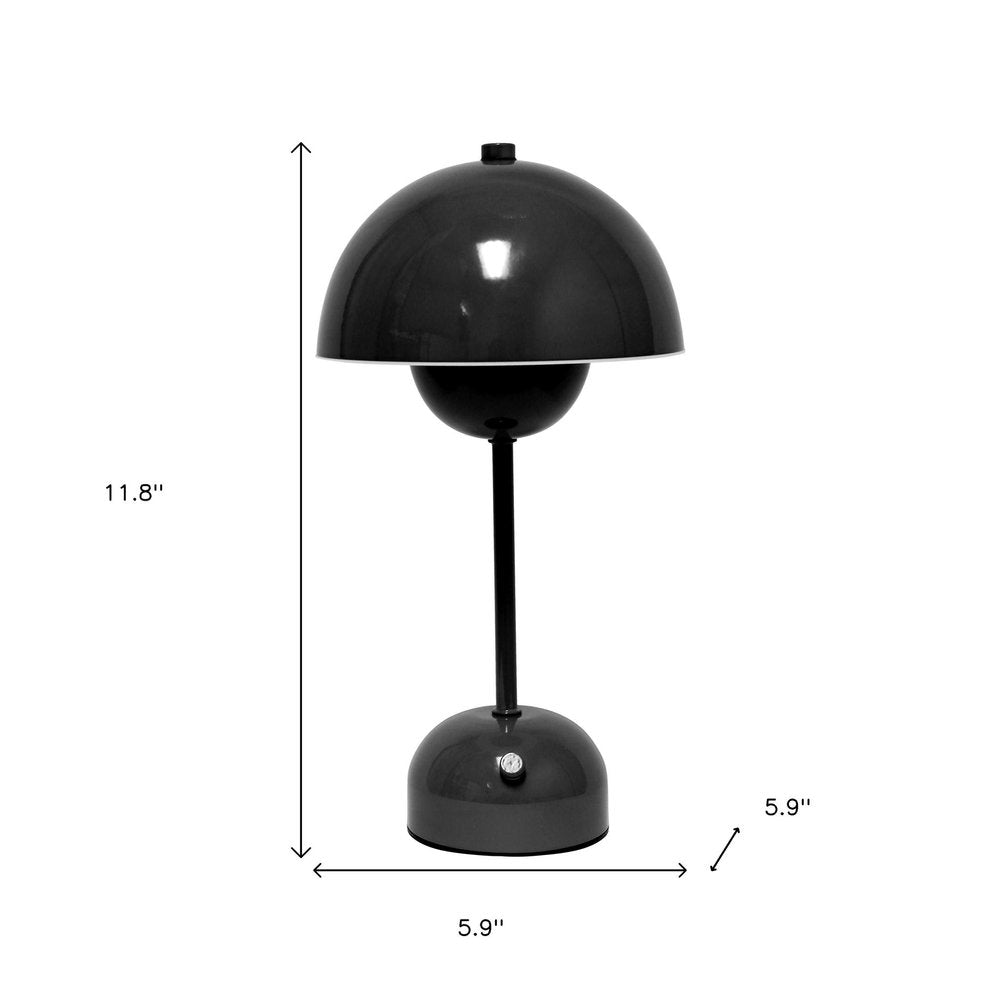 12" Black Metal Table Lamp