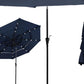 96" Dark Blue Polyester Octagonal Tilt Lighted Market Patio Umbrella