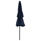 10' Dark Blue Polyester Octagonal Tilt Lighted Market Patio Umbrella