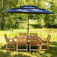 96" Dark Blue Polyester Octagonal Tilt Lighted Market Patio Umbrella