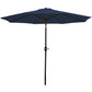 96" Dark Blue Polyester Octagonal Tilt Market Patio Umbrella