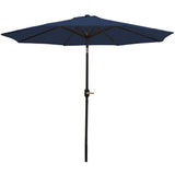 9' Dark Blue Polyester Octagonal Tilt Market Patio Umbrella