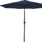 96" Dark Blue Polyester Octagonal Tilt Market Patio Umbrella