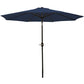 96" Dark Blue Polyester Octagonal Tilt Market Patio Umbrella