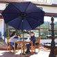 96" Dark Blue Polyester Octagonal Tilt Market Patio Umbrella