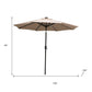96" Beige Polyester Octagonal Tilt Lighted Market Patio Umbrella