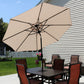 96" Beige Polyester Octagonal Tilt Lighted Market Patio Umbrella