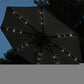 96" Beige Polyester Octagonal Tilt Lighted Market Patio Umbrella