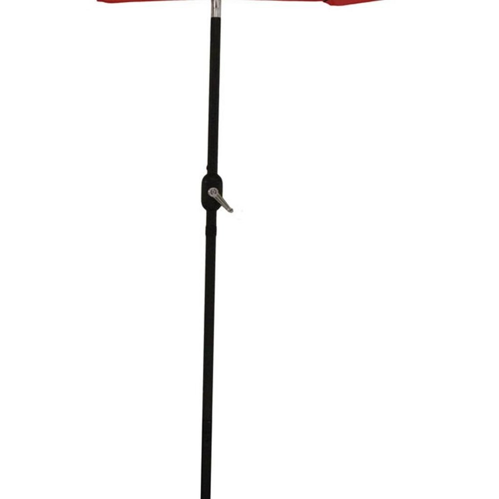 96" Red Polyester Octagonal Tilt Lighted Market Patio Umbrella