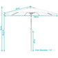 96" Red Polyester Octagonal Tilt Lighted Market Patio Umbrella