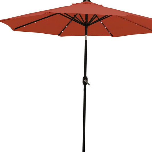 96" Orange Polyester Octagonal Tilt Lighted Market Patio Umbrella