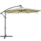 95" White Polyester Octagonal Tilt Lighted Market Patio Umbrella with Stand