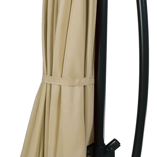 11' White Polyester Octagonal Tilt Lighted Market Patio Umbrella with Stand