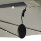 95" White Polyester Octagonal Tilt Lighted Market Patio Umbrella with Stand
