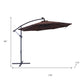 95" Brown Polyester Octagonal Tilt Lighted Market Patio Umbrella with Stand