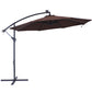 95" Brown Polyester Octagonal Tilt Lighted Market Patio Umbrella with Stand
