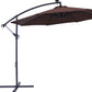 95" Brown Polyester Octagonal Tilt Lighted Market Patio Umbrella with Stand
