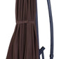 95" Brown Polyester Octagonal Tilt Lighted Market Patio Umbrella with Stand