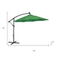 95" Green Polyester Octagonal Tilt Lighted Market Patio Umbrella with Stand