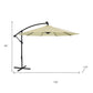 95" Cream Polyester Octagonal Tilt Lighted Market Patio Umbrella with Stand