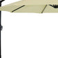95" Cream Polyester Octagonal Tilt Lighted Market Patio Umbrella with Stand