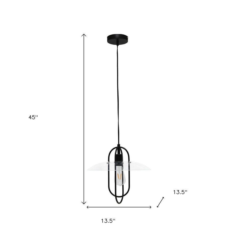 Black And Clear Simple Iron Ceiling Light With Clear Shades
