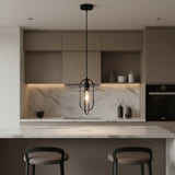 Black And Clear Simple Iron Ceiling Light With Clear Shades